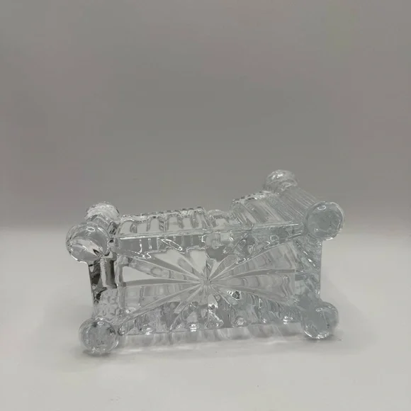 Vintage Clear Glass Lead Crystal Tape Dispenser Desk Accessory - Picture 6 of 8